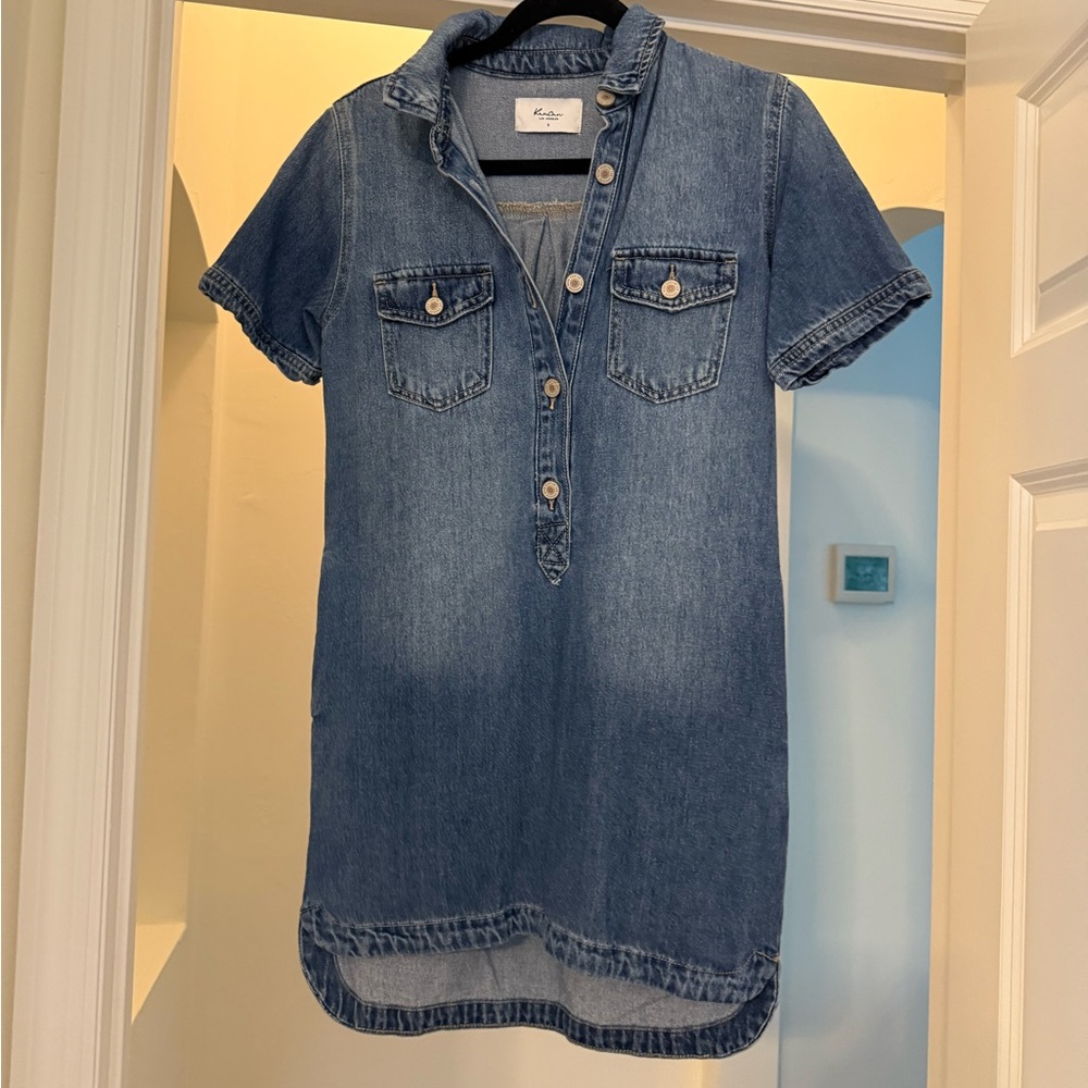 KanCan Blue Denim Button-Up Dress